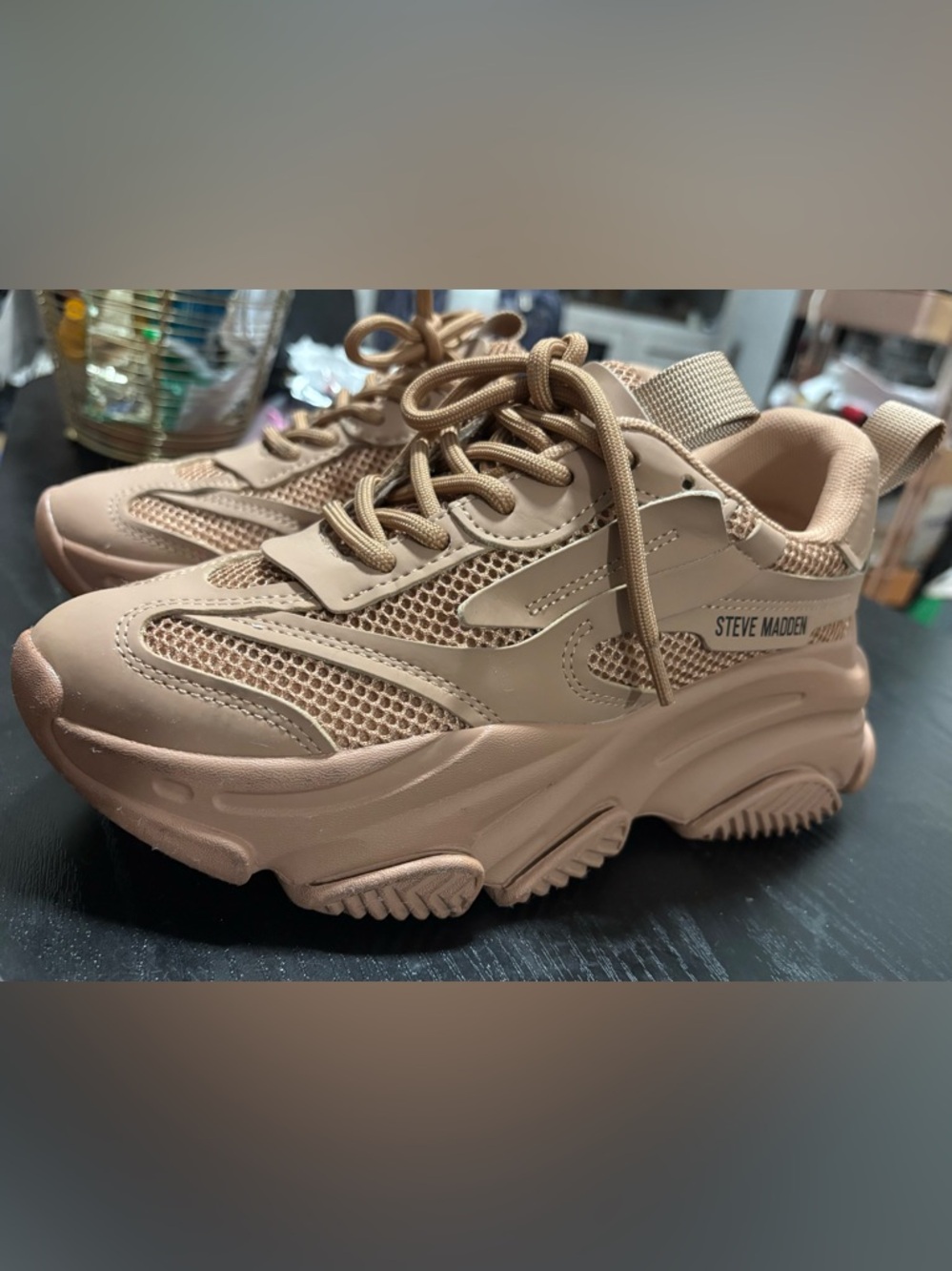 Steve Madden Women’s Possession Sneaker in Almond - Picture 3 of 10